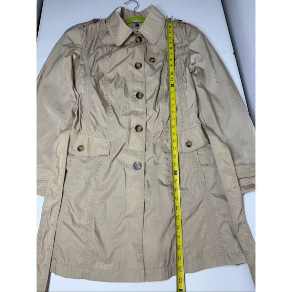 Barbara Lebek Women’s Lightweight Trench Coat Beige Belted Size 16 See Notes - Picture 8 of 16